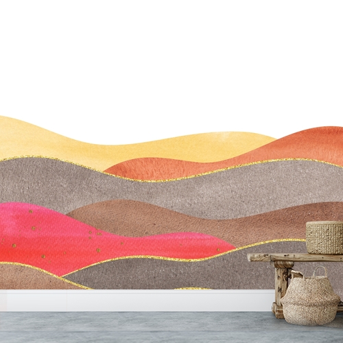 Papier peint personnalisable Collage ondulé dunes du Sahara