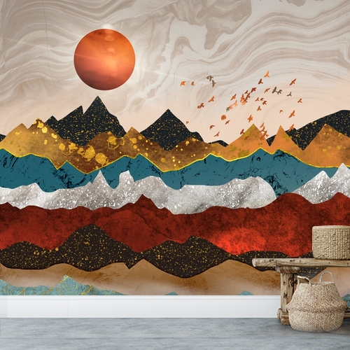 Papier peint personnalisable Collage précieuses montagnes