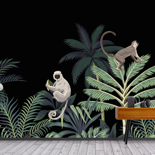 Papier peint personnalisable Jungle day with animals