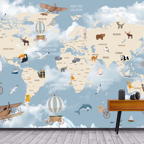 Papier peint personnalisable Map World Travel