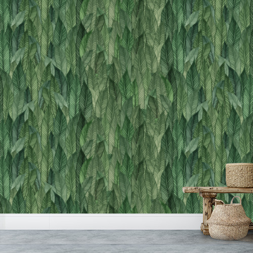 Papier peint personnalisable Mur des feuilles