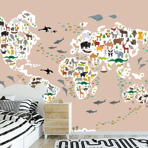 Papier peint personnalisable World's map deep desert
