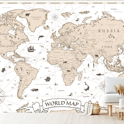 Papier peint personnalisable Carte du monde