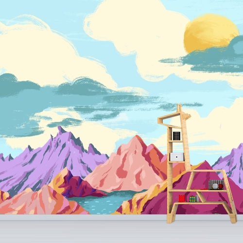 Papier peint personnalisable Colorful mountains