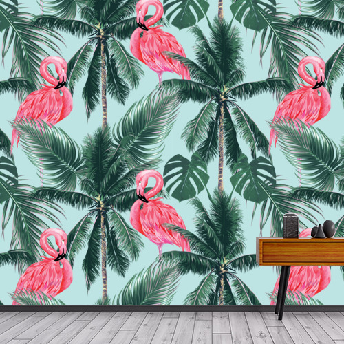 Papier peint personnalisable Flamant rose