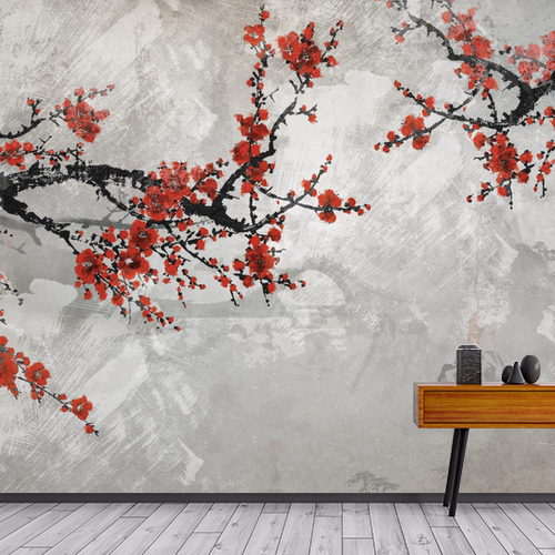 Papier peint personnalisable Fleurs de cerisiers Japon