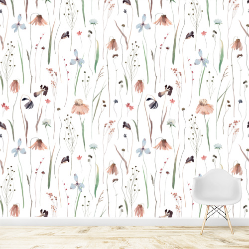 Papier peint personnalisable Fleurs délicates d'été