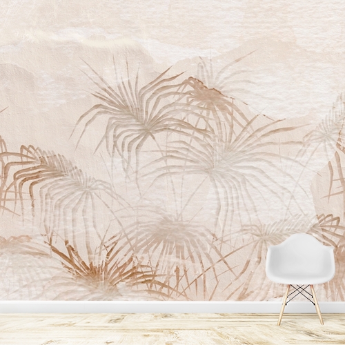 Papier peint personnalisable Grands feuilles art textural