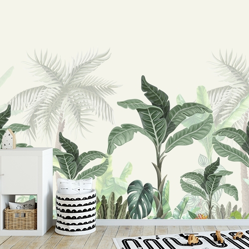 Papier peint personnalisable Illustration jungle tropicale