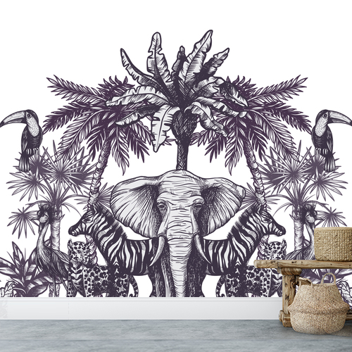 Papier peint personnalisable Jungle animals