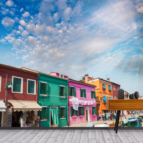 Papier peint personnalisable Maisons de Burano