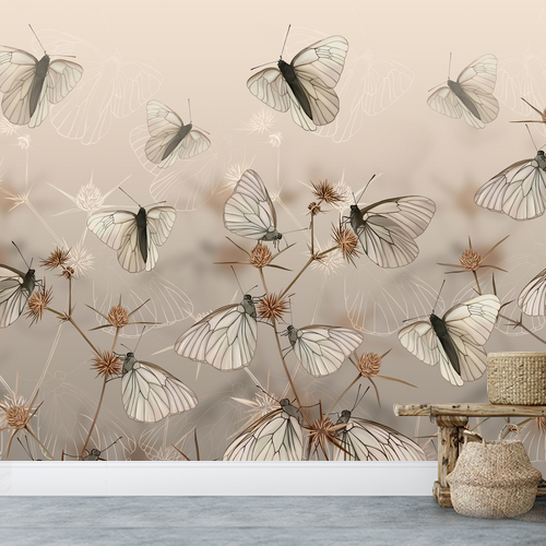 Papier peint personnalisable Modern butterflies