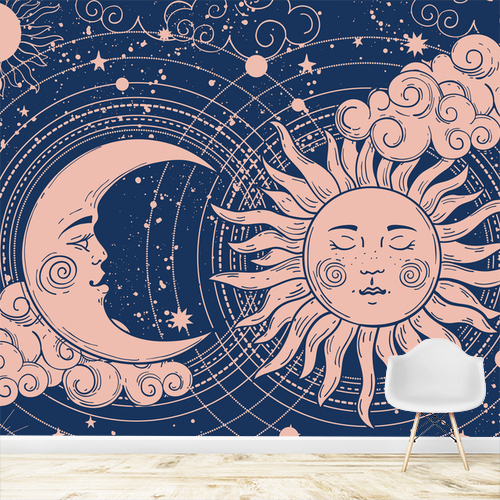 Papier peint personnalisable Moon and Sun