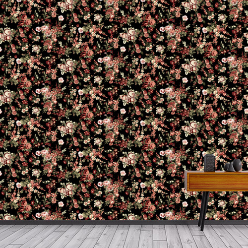 Papier peint personnalisable Motif vintage floral