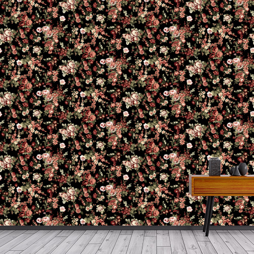 Papier peint personnalisable Motif vintage floral