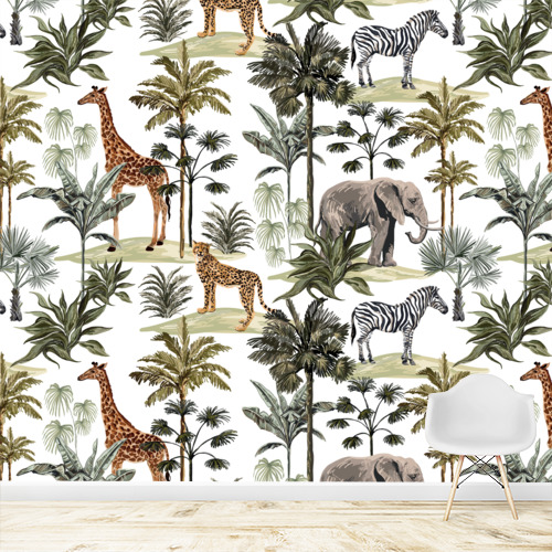 Papier peint personnalisable Motifs savane