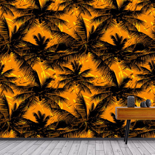 Papier peint personnalisable Orange Palm