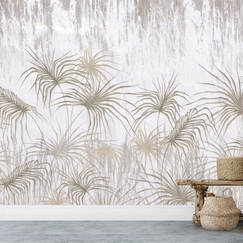 Papier peint personnalisable Palmes tropicales art textural
