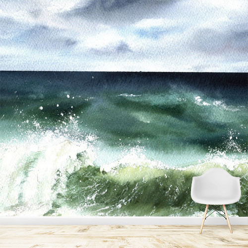 Papier peint personnalisable Paysage de tempête marine