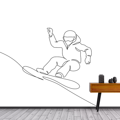 Papier peint personnalisable Snowboarder linéaire