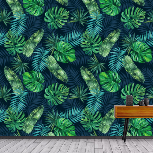 Décorez votre intérieur : imprimez vos photos sur tapisserie déco ou optez pour notre modèle "Sol feuilles de palmier"! Sur mesure, fabriqué en France