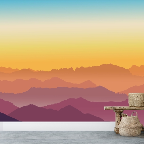 Décorez votre intérieur : imprimez vos photos sur tapisserie déco ou optez pour notre modèle "Sunrise ou coucher de soleil dans les montagnes"! Sur mesure, fabriqué en France