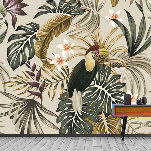 Papier peint Vintage wallpaper with birds