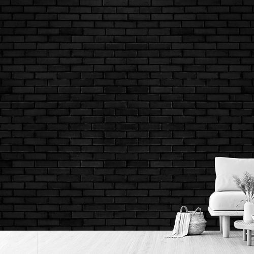 Papier peint trompe l'œil effet briques noires