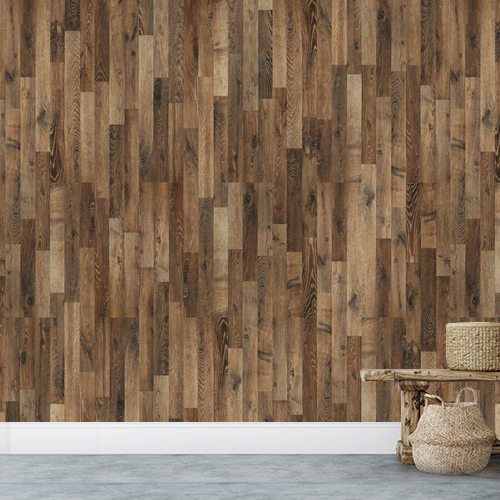 Papier peint trompe l'œil Tasseaux de bois