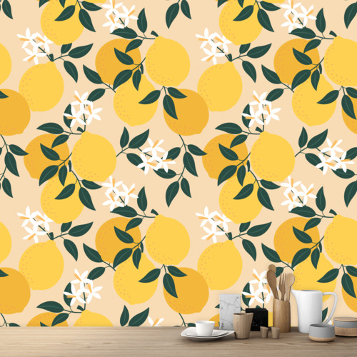 Papier peint citron modèle Citronier